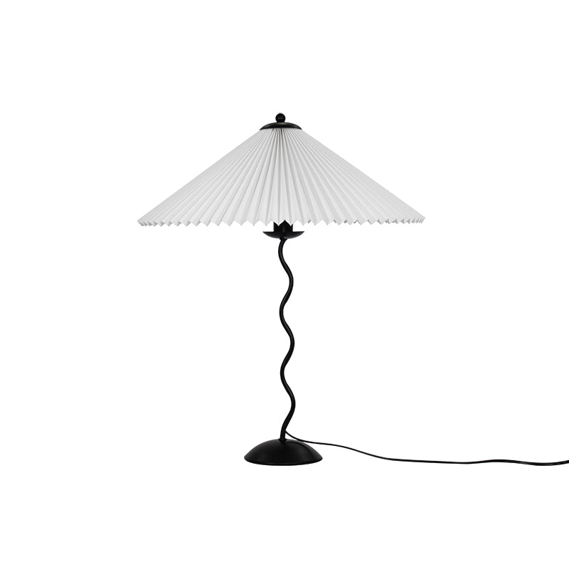 Pleated Table Lamp | Nordic Origami Style with Curved Wavy Base
