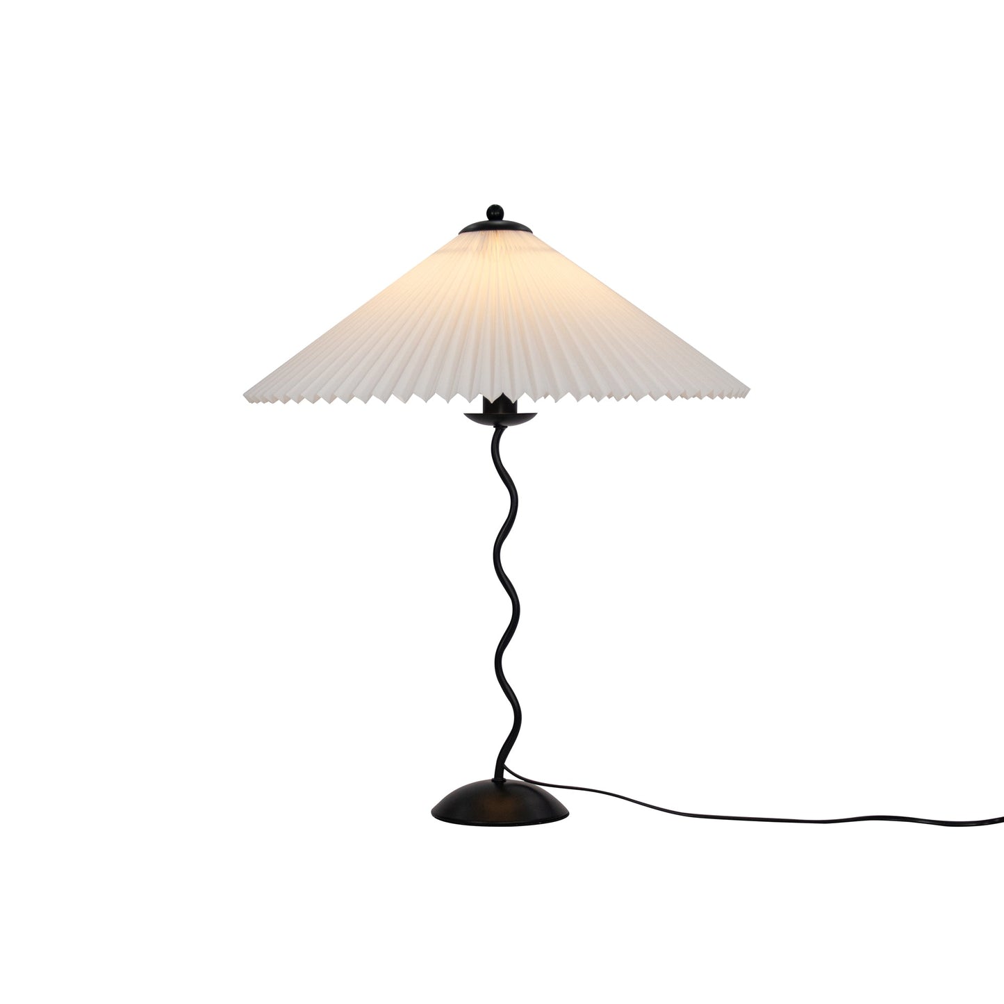 Pleated Table Lamp | Nordic Origami Style with Curved Wavy Base