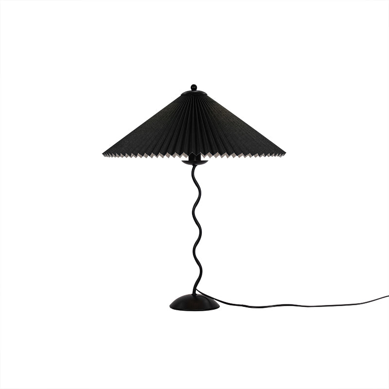 Pleated Table Lamp | Nordic Origami Style with Curved Wavy Base