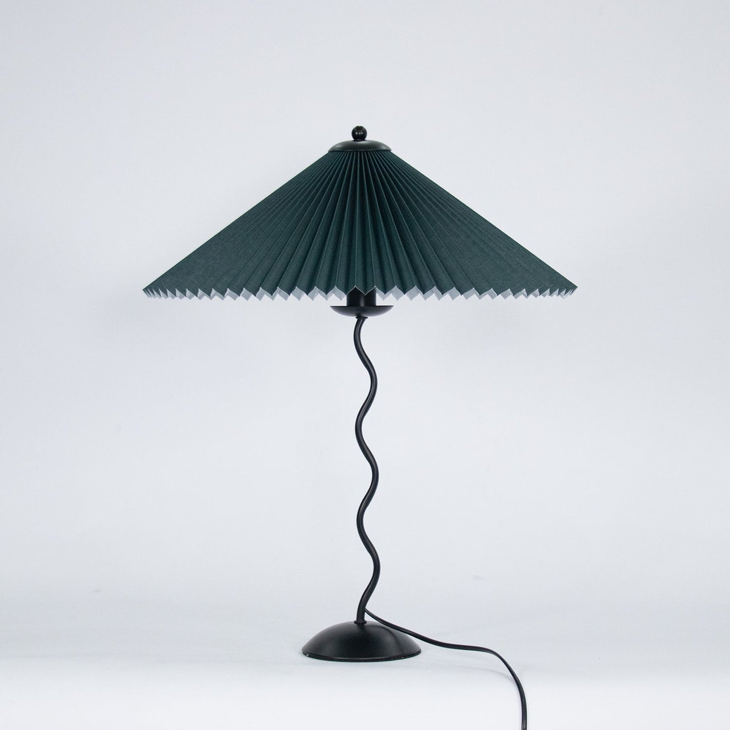 Pleated Table Lamp | Nordic Origami Style with Curved Wavy Base