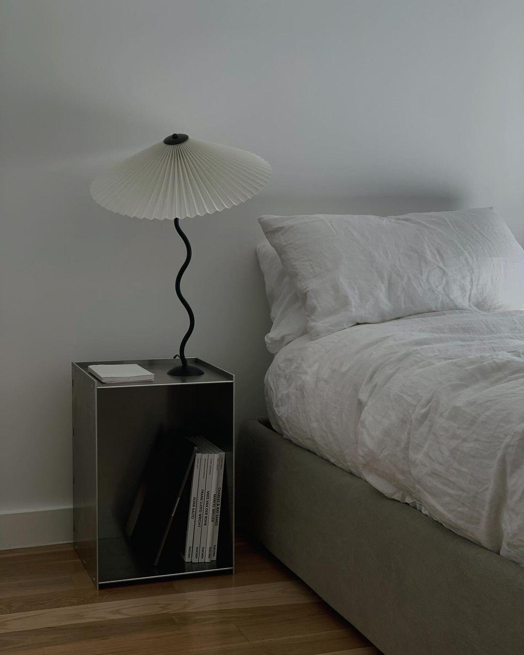 Pleated Table Lamp | Nordic Origami Style with Curved Wavy Base