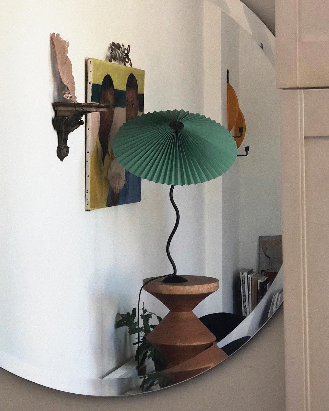 Pleated Table Lamp | Nordic Origami Style with Curved Wavy Base