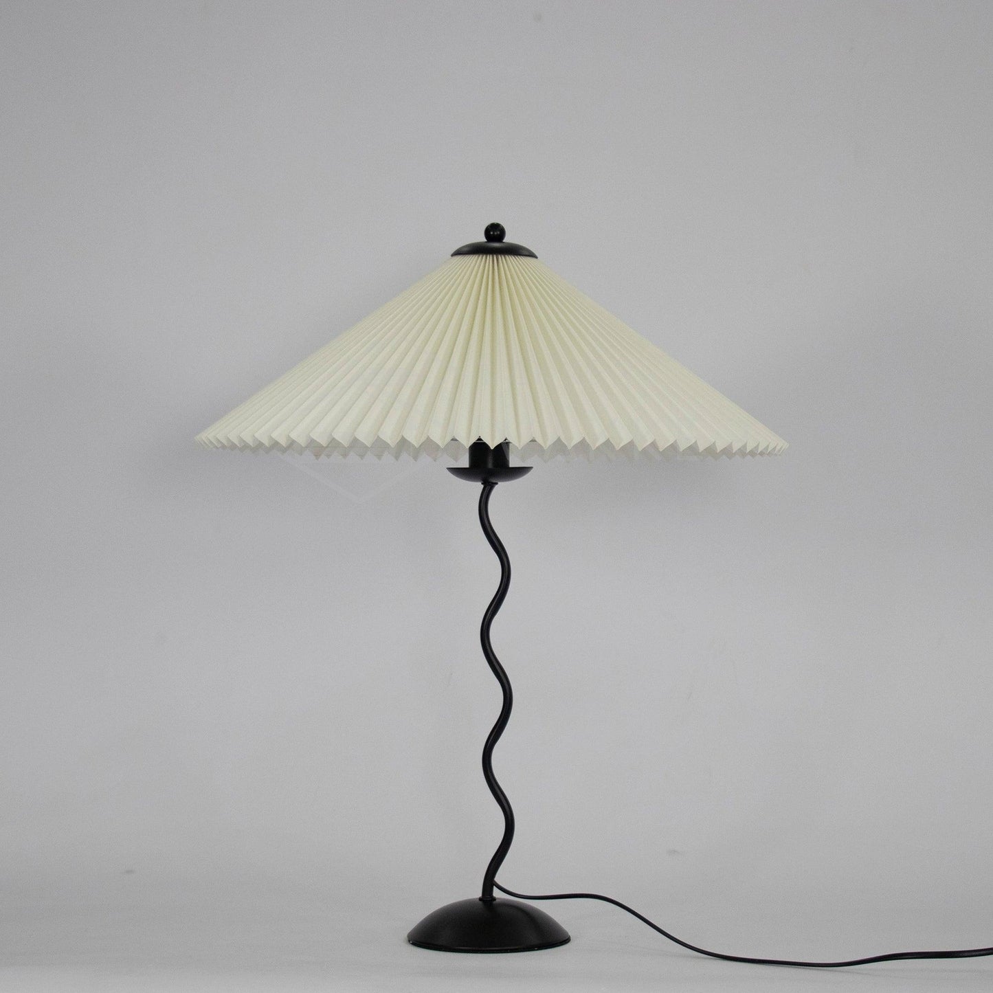 Pleated Table Lamp | Nordic Origami Style with Curved Wavy Base
