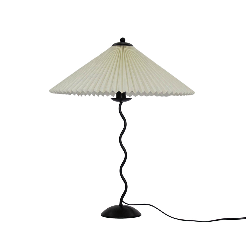 Pleated Table Lamp | Nordic Origami Style with Curved Wavy Base