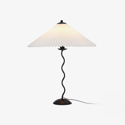 Pleated Table Lamp | Nordic Origami Style with Curved Wavy Base