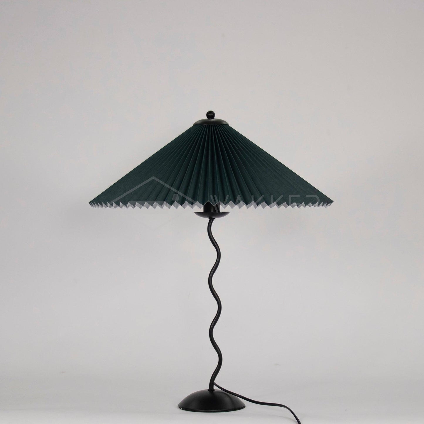 Pleated Table Lamp | Nordic Origami Style with Curved Wavy Base