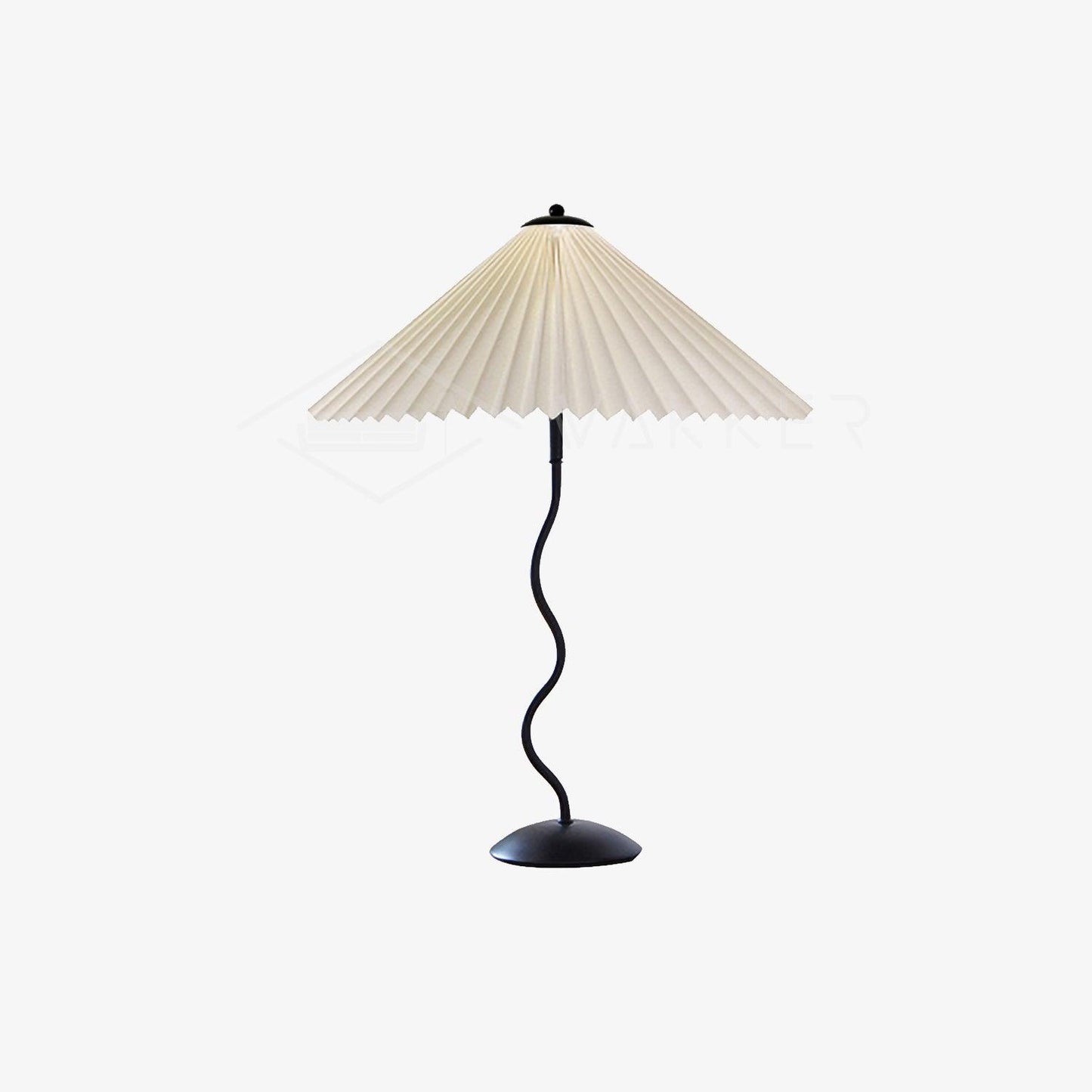 Pleated Table Lamp | Nordic Origami Style with Curved Wavy Base