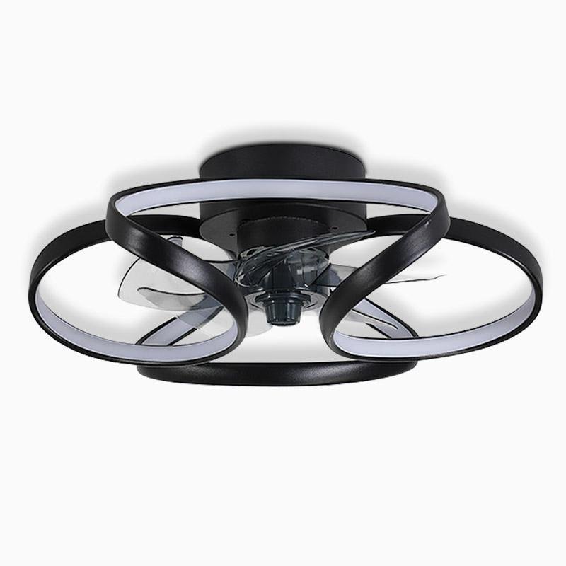 Modern Flush Mount Ceiling Fan with LED Light | Stylish Bedroom Ceiling Lamp