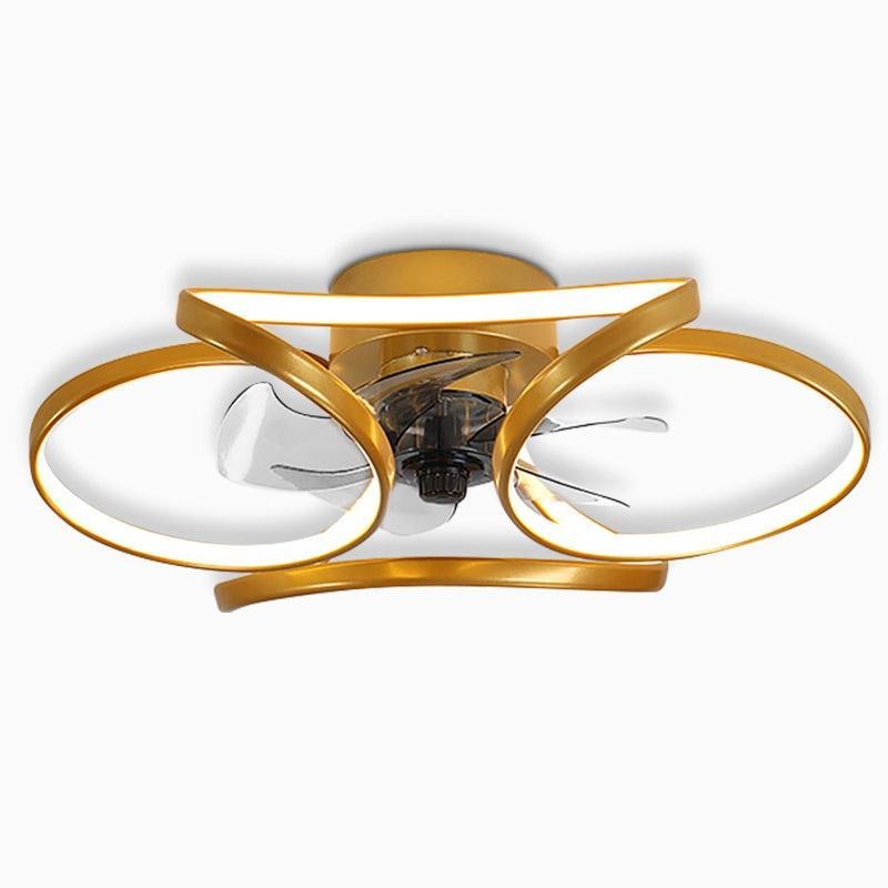 Modern Flush Mount Ceiling Fan with LED Light | Stylish Bedroom Ceiling Lamp