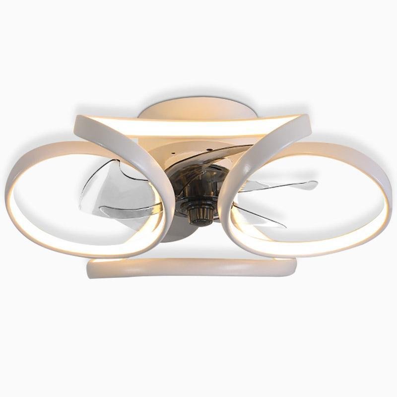 Modern Flush Mount Ceiling Fan with LED Light | Stylish Bedroom Ceiling Lamp
