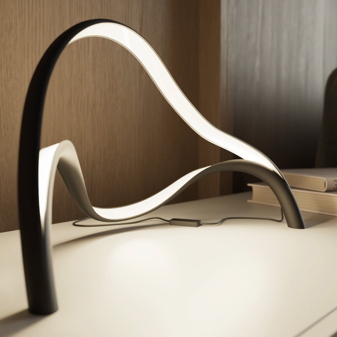 Modern LED Table Lamp with Sculptural Design | Elegant Bedside and Desk Light
