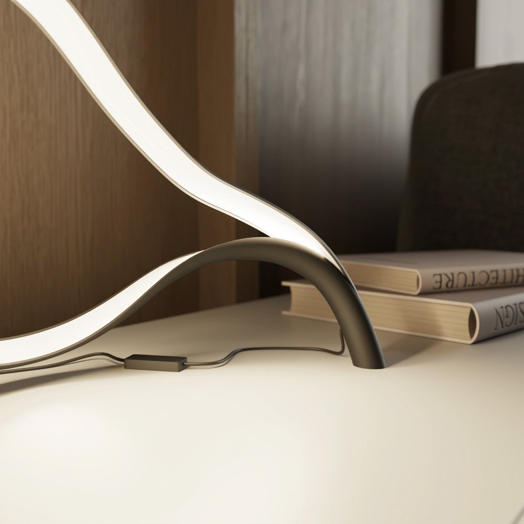 Modern LED Table Lamp with Sculptural Design | Elegant Bedside and Desk Light