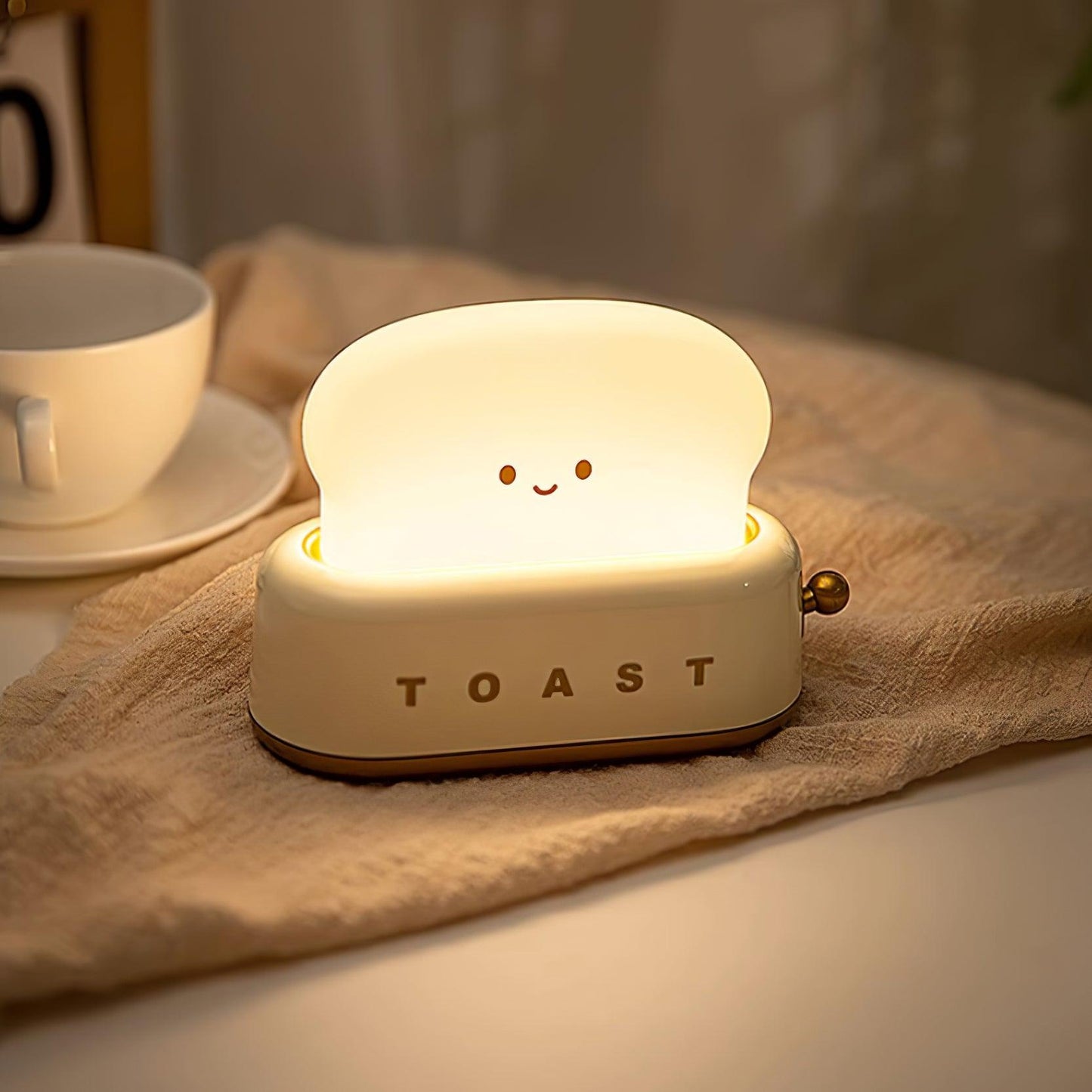 Cute Toaster Night Light | Rechargeable Bedside Table Lamp