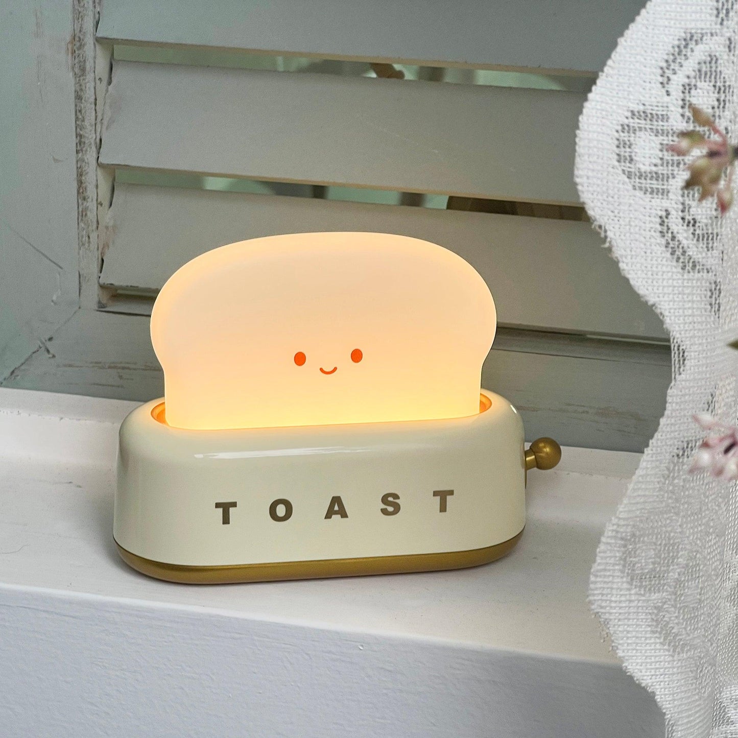 Cute Toaster Night Light | Rechargeable Bedside Table Lamp