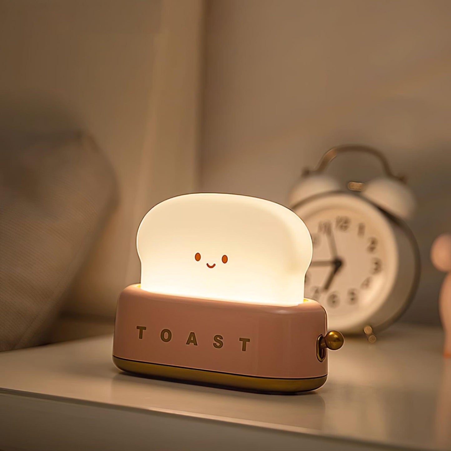 Cute Toaster Night Light | Rechargeable Bedside Table Lamp