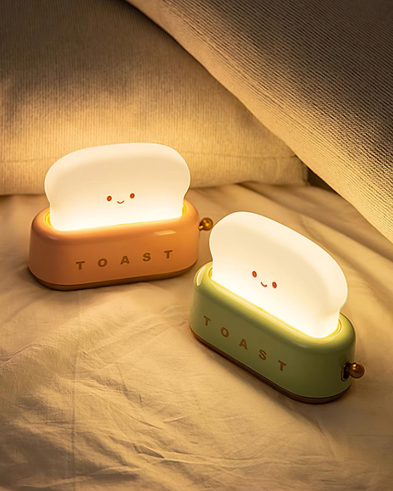 Cute Toaster Night Light | Rechargeable Bedside Table Lamp