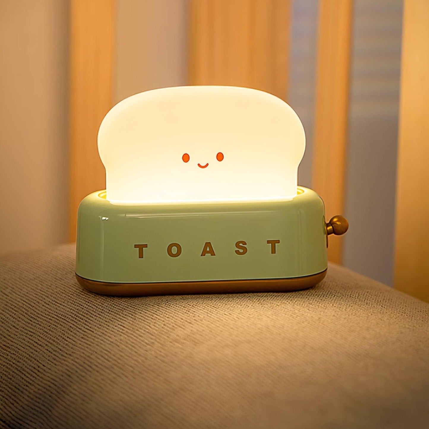 Cute Toaster Night Light | Rechargeable Bedside Table Lamp