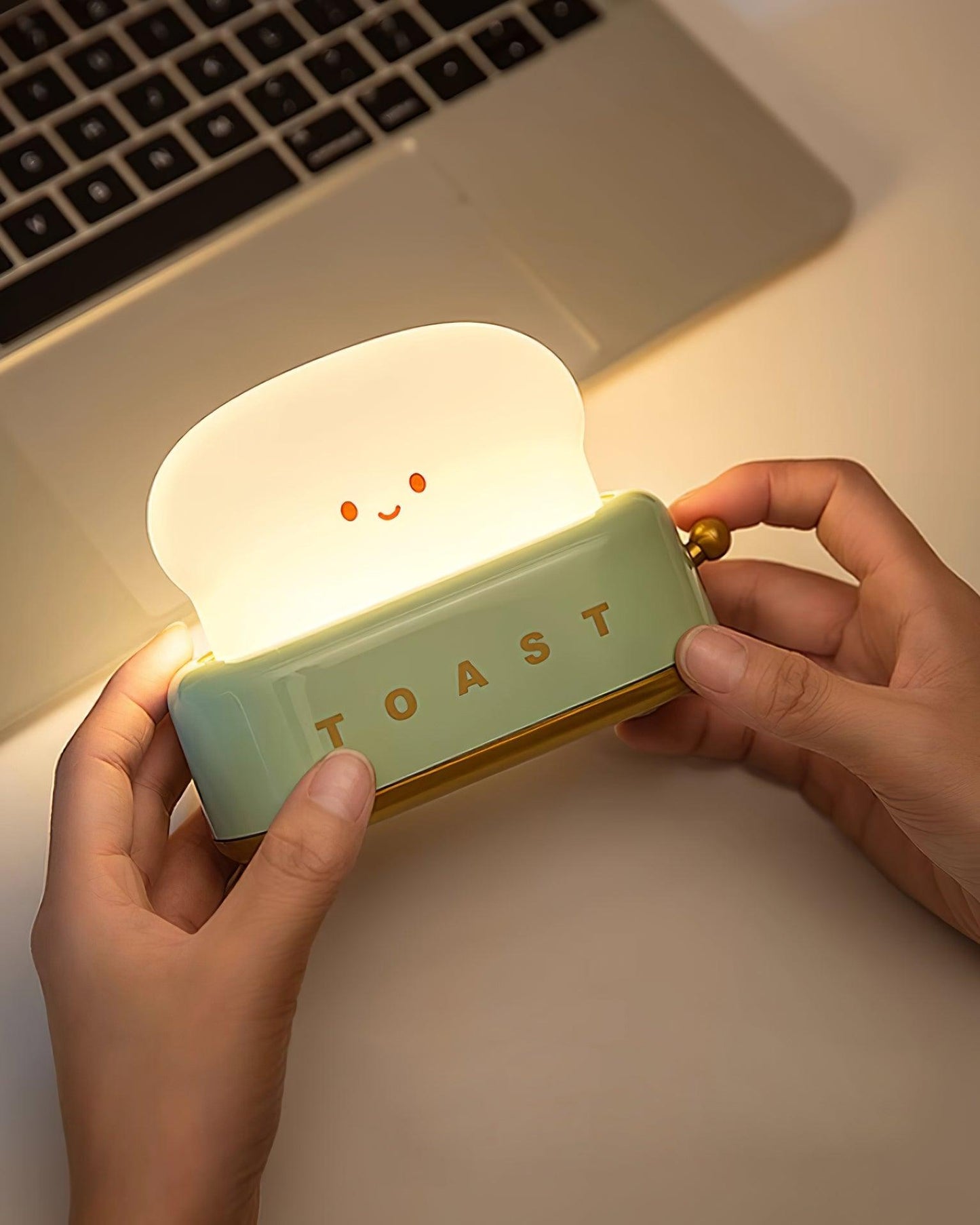 Cute Toaster Night Light | Rechargeable Bedside Table Lamp