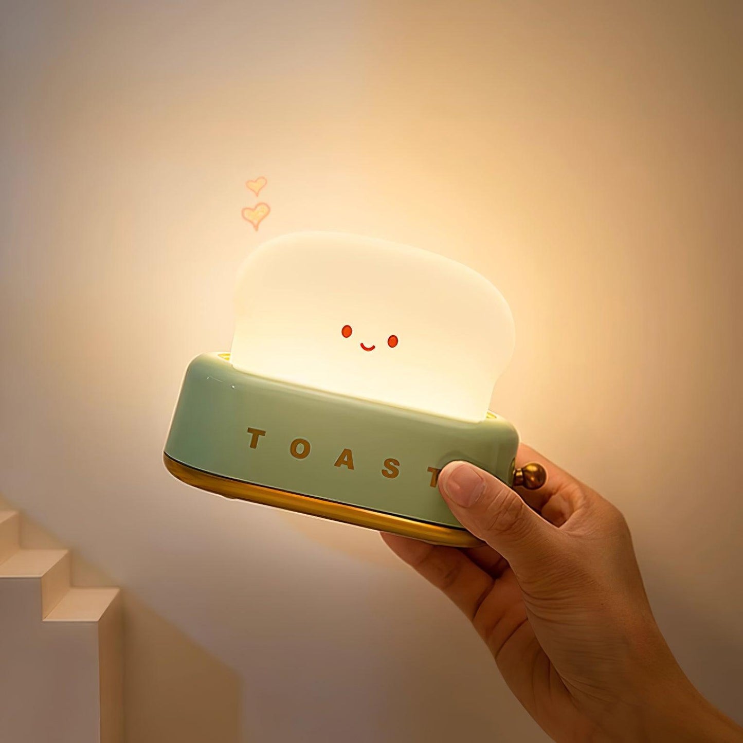 Cute Toaster Night Light | Rechargeable Bedside Table Lamp