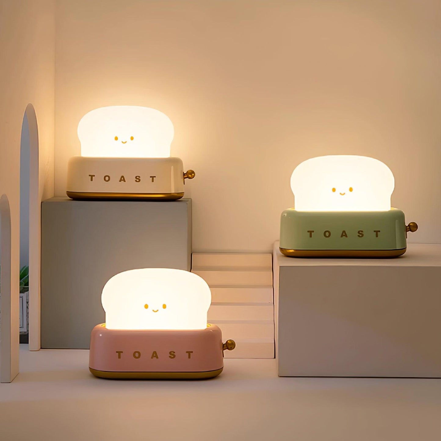 Cute Toaster Night Light | Rechargeable Bedside Table Lamp