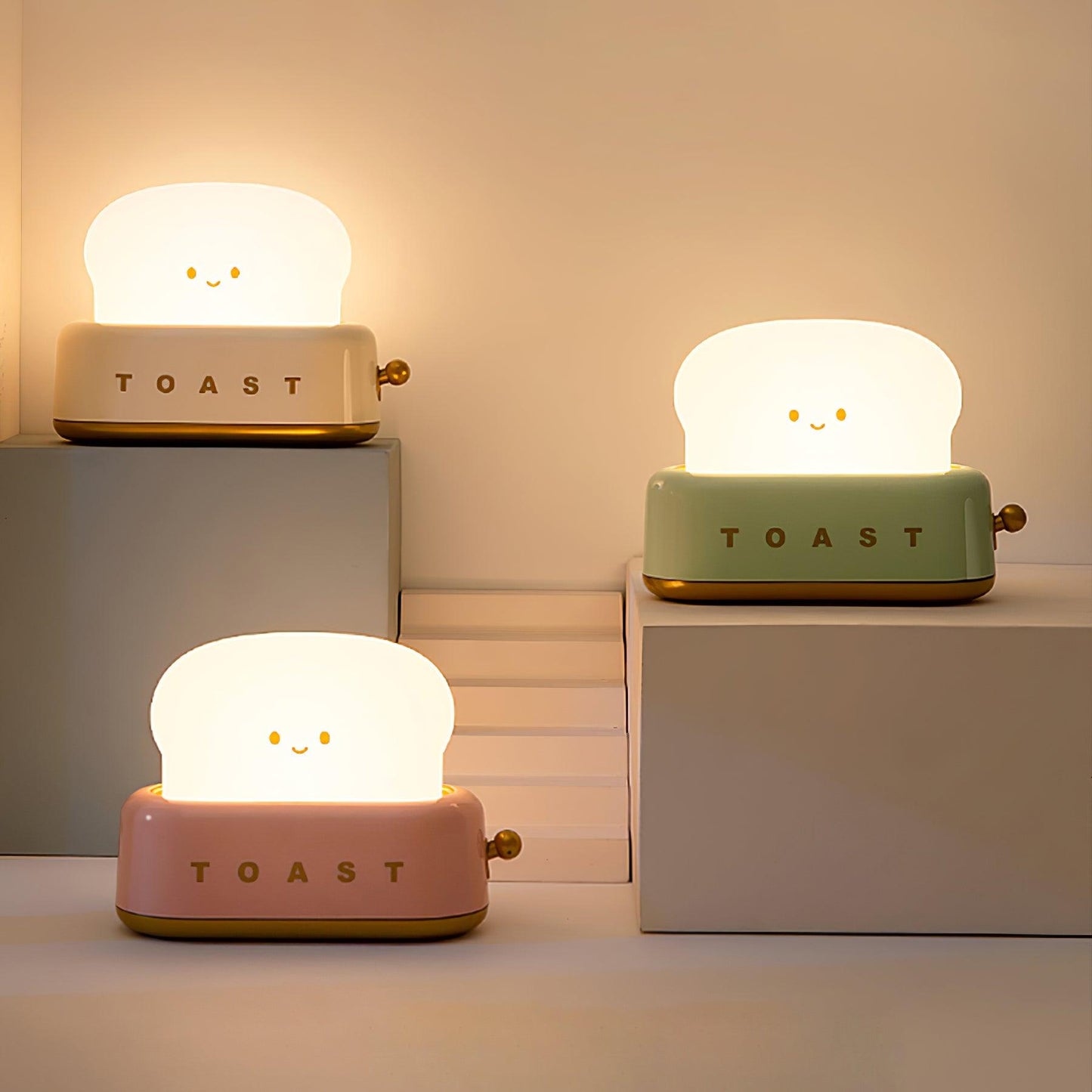 Cute Toaster Night Light | Rechargeable Bedside Table Lamp