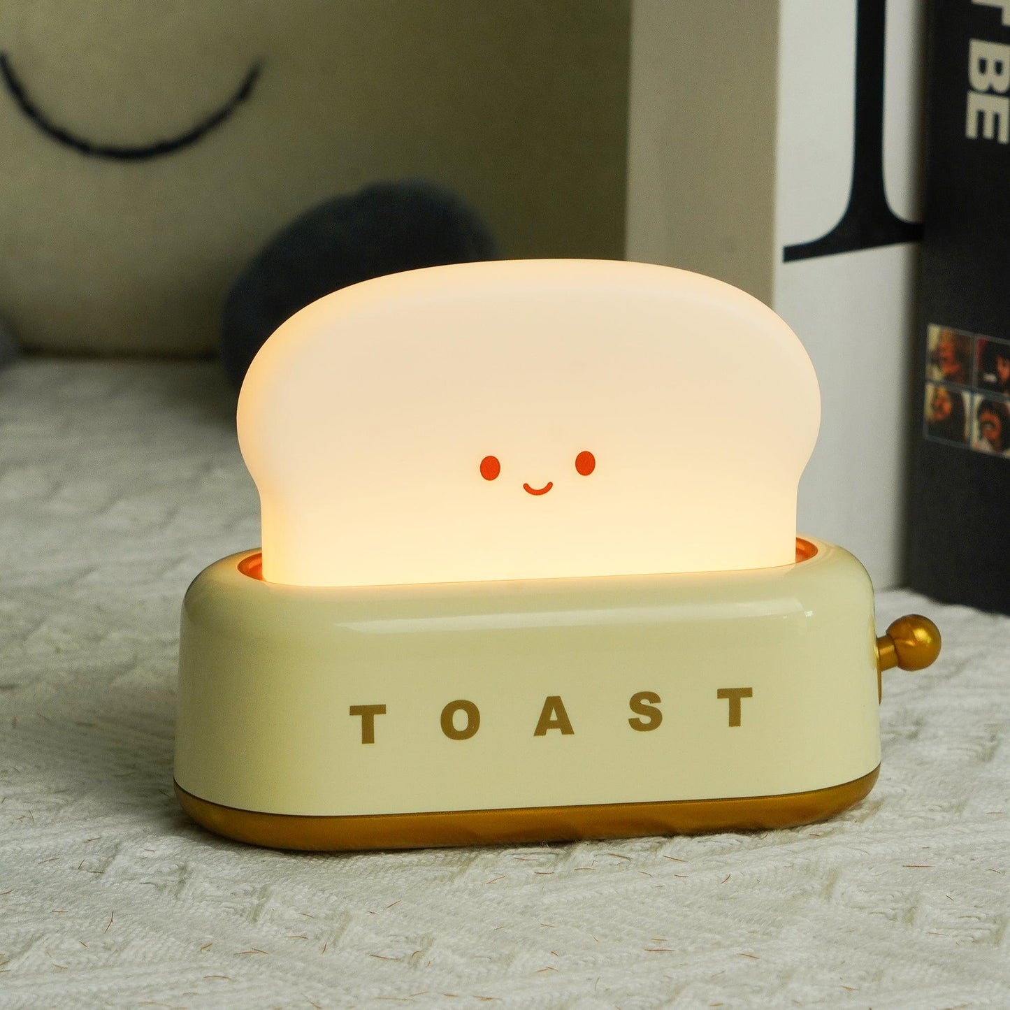 Cute Toaster Night Light | Rechargeable Bedside Table Lamp