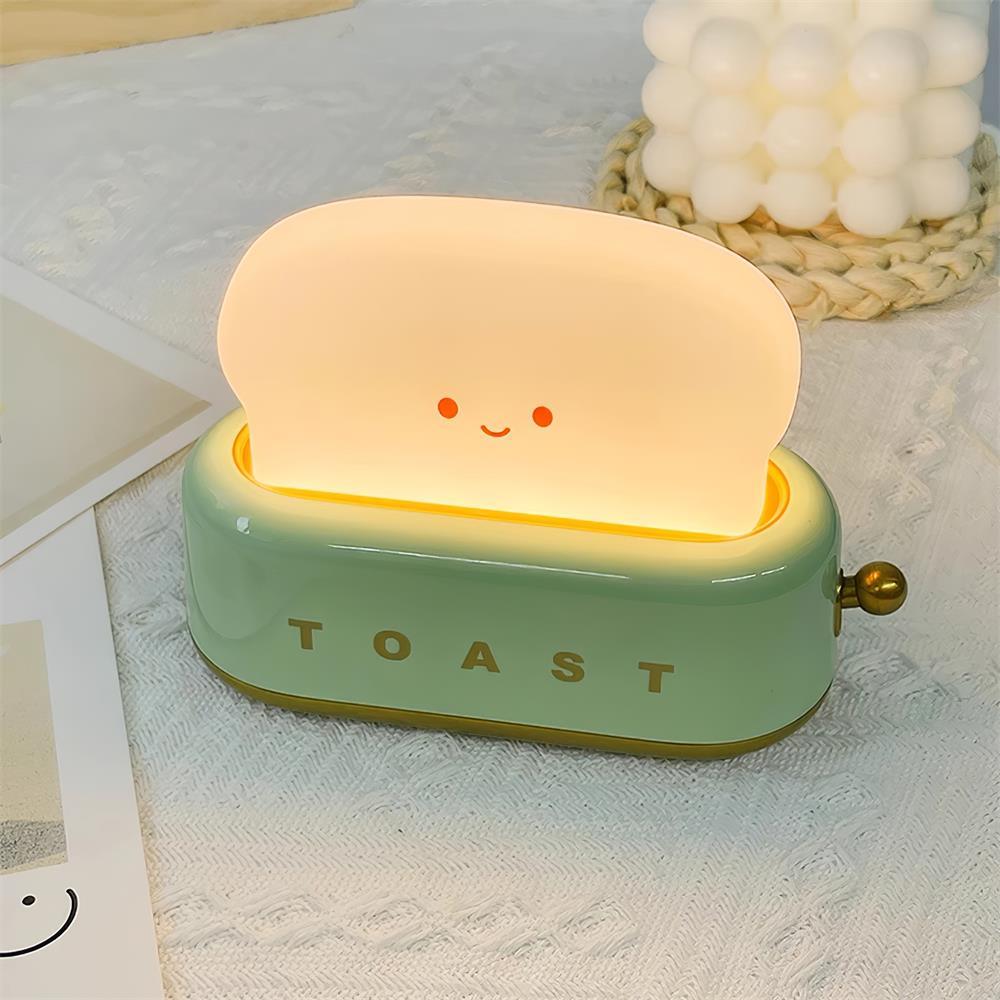 Cute Toaster Night Light | Rechargeable Bedside Table Lamp