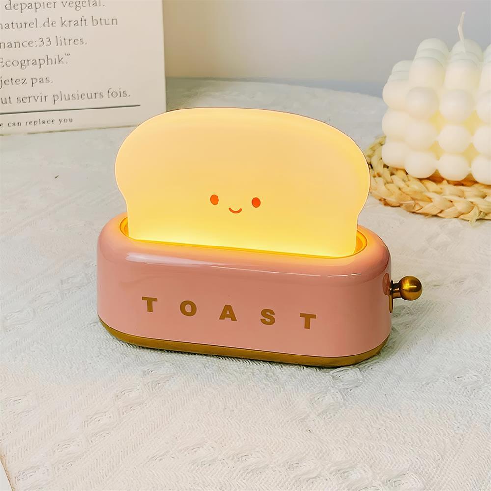 Cute Toaster Night Light | Rechargeable Bedside Table Lamp