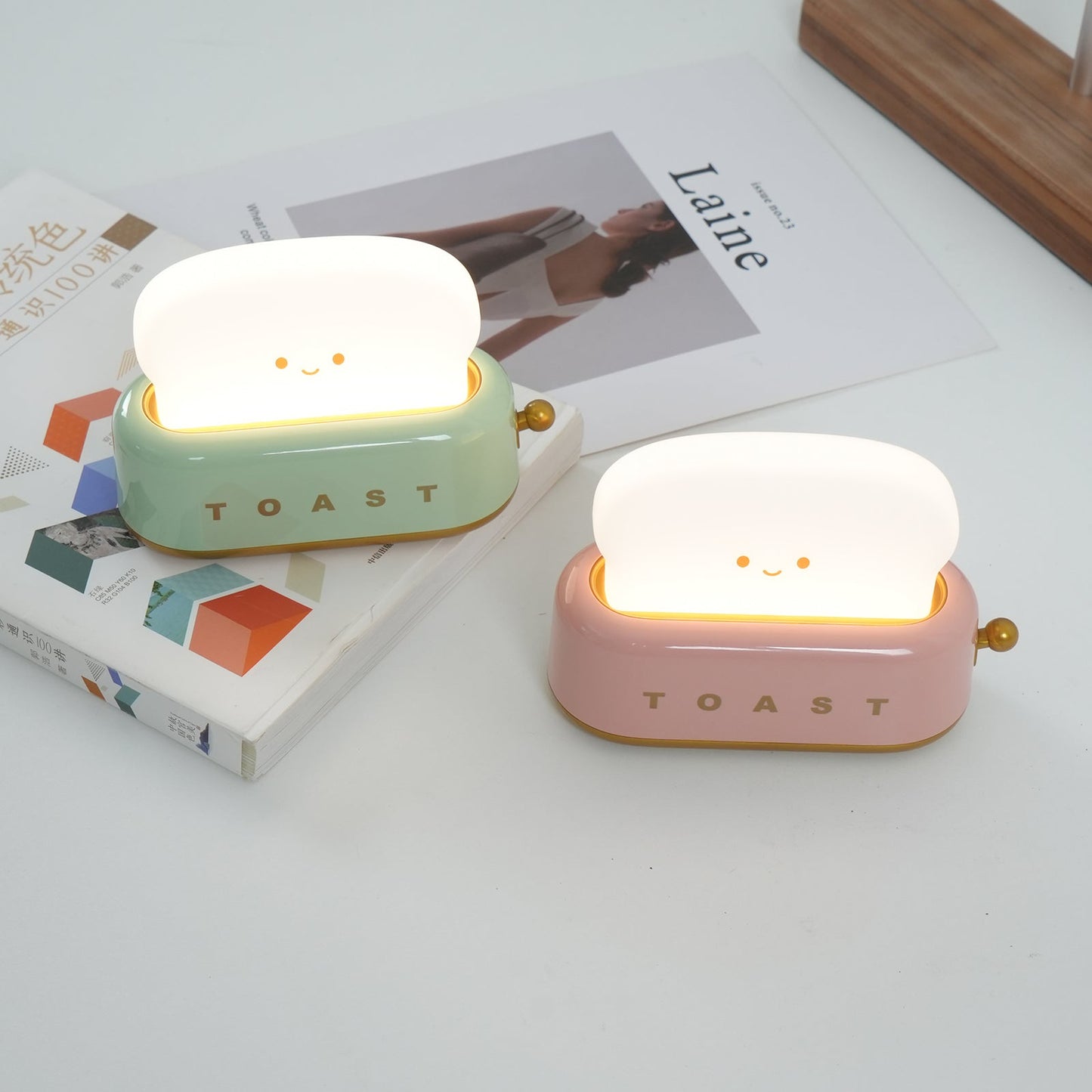 Cute Toaster Night Light | Rechargeable Bedside Table Lamp
