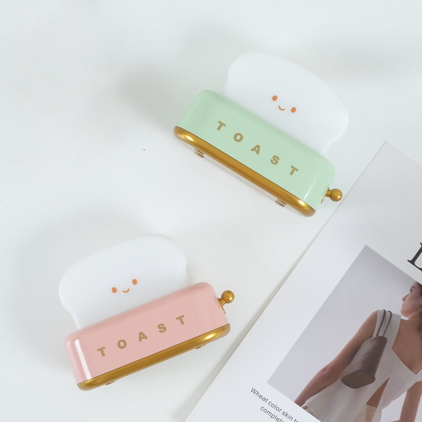 Cute Toaster Night Light | Rechargeable Bedside Table Lamp
