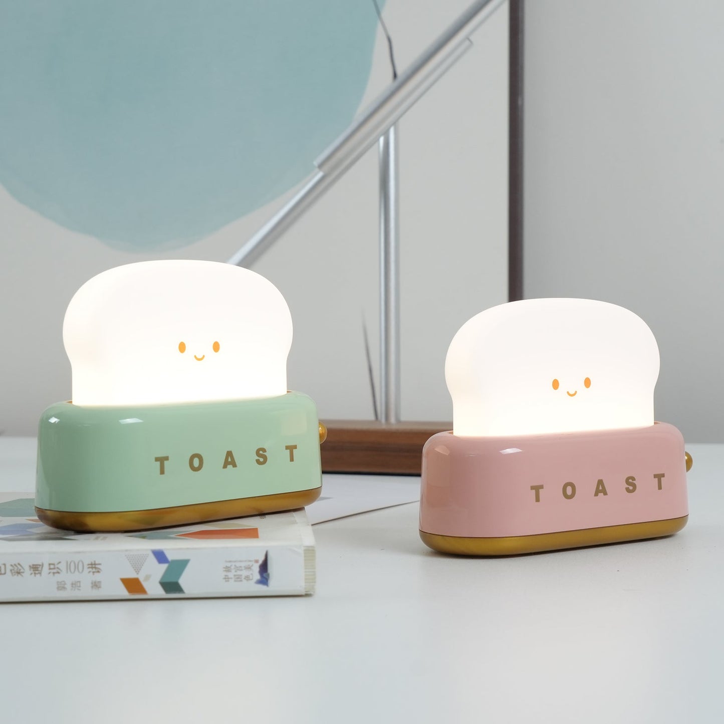 Cute Toaster Night Light | Rechargeable Bedside Table Lamp