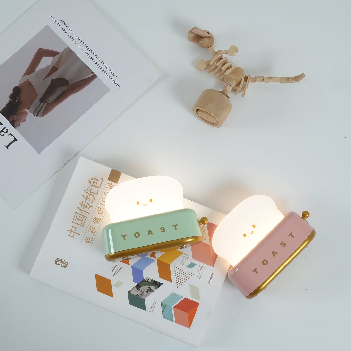 Cute Toaster Night Light | Rechargeable Bedside Table Lamp