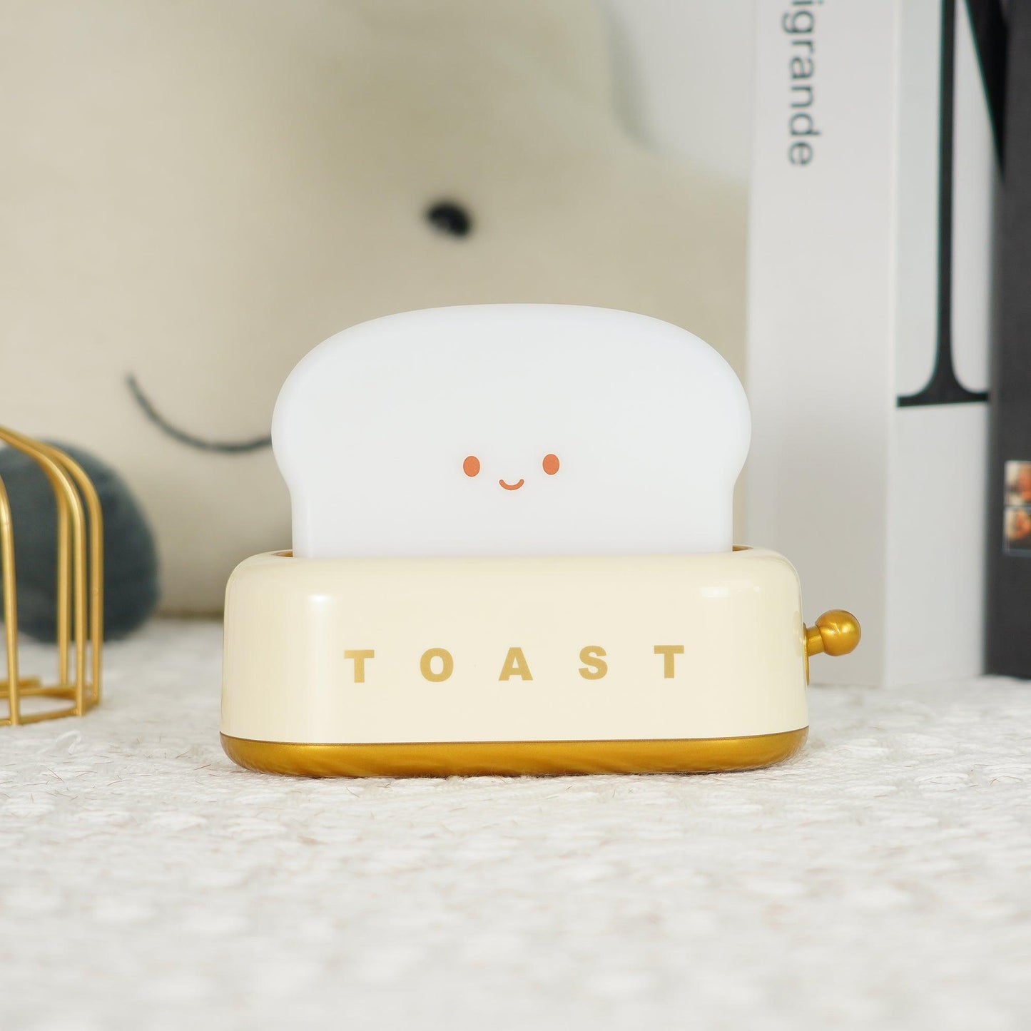 Cute Toaster Night Light | Rechargeable Bedside Table Lamp