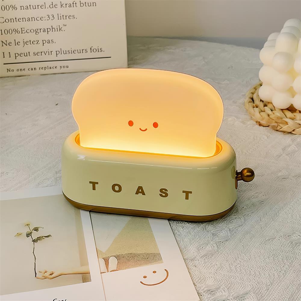 Cute Toaster Night Light | Rechargeable Bedside Table Lamp
