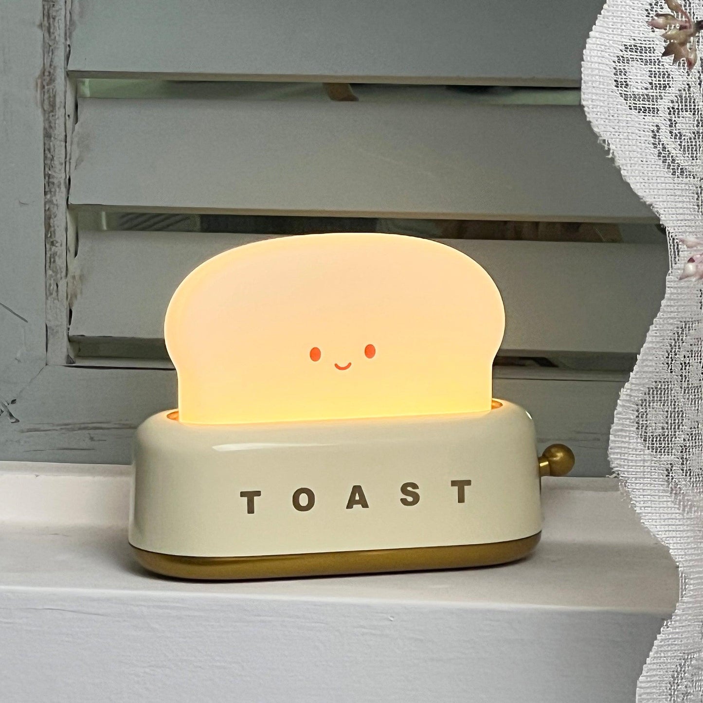 Cute Toaster Night Light | Rechargeable Bedside Table Lamp