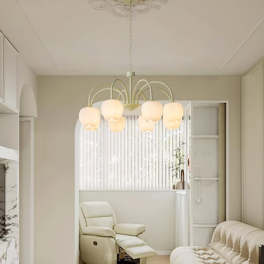 Tulip Chandelier Ceiling Lamp | Modern Floral Light Fixture for Living and Dining