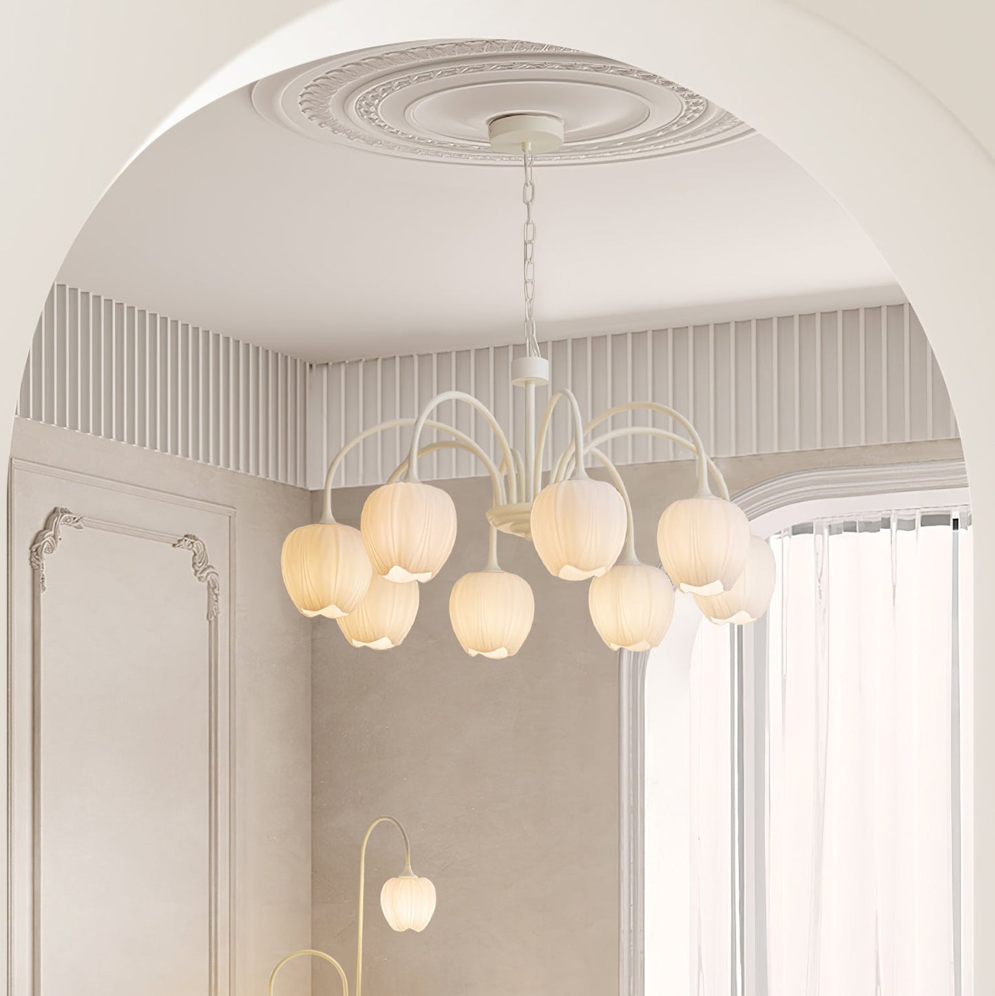 Tulip Chandelier Ceiling Lamp | Modern Floral Light Fixture for Living and Dining