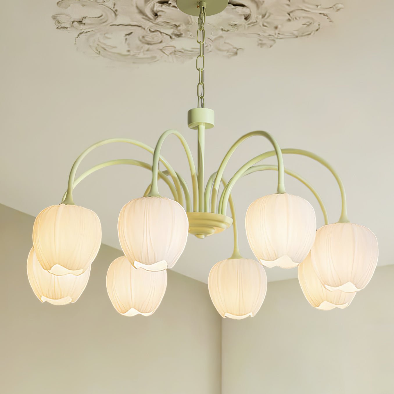 Tulip Chandelier Ceiling Lamp | Modern Floral Light Fixture for Living and Dining
