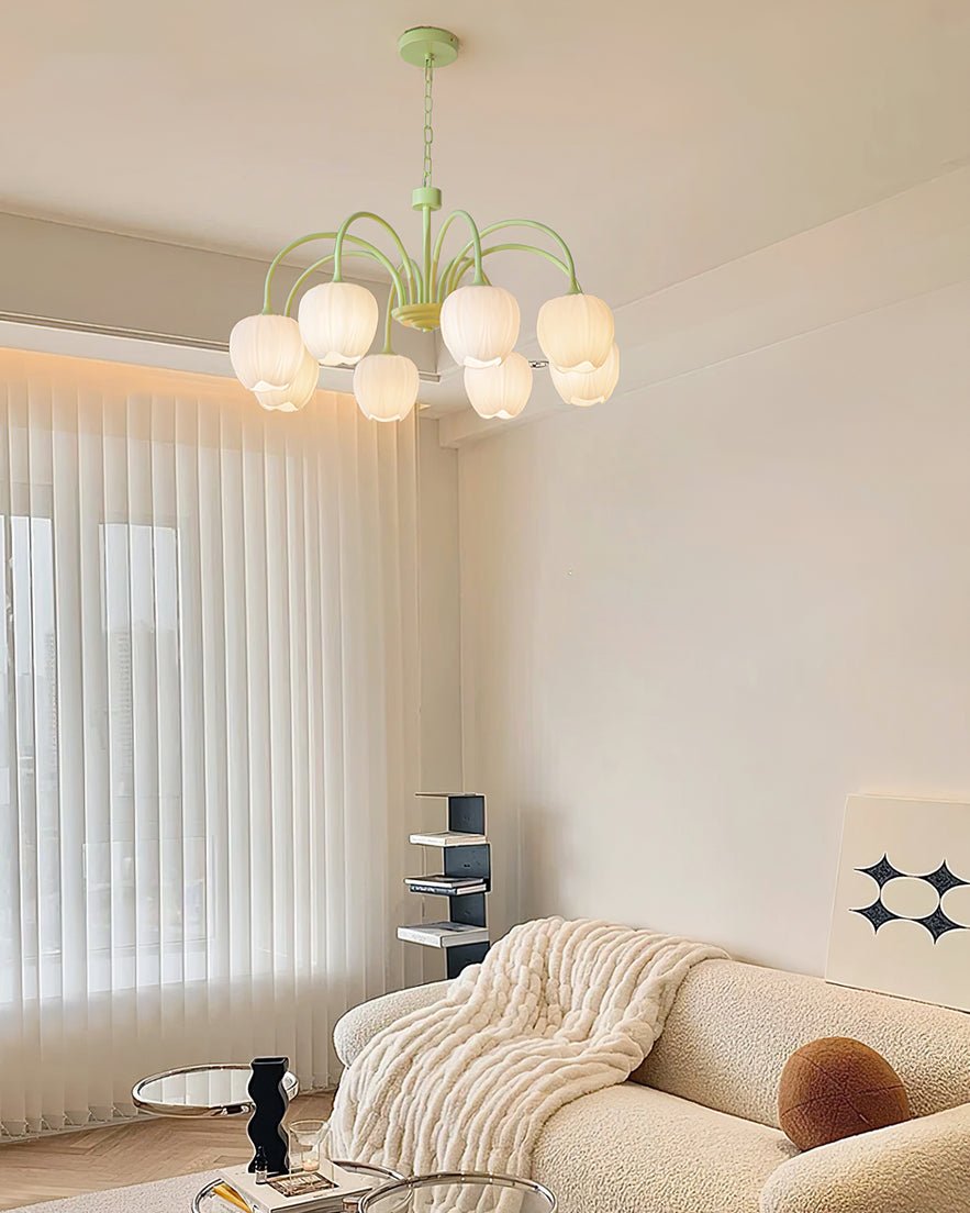 Tulip Chandelier Ceiling Lamp | Modern Floral Light Fixture for Living and Dining