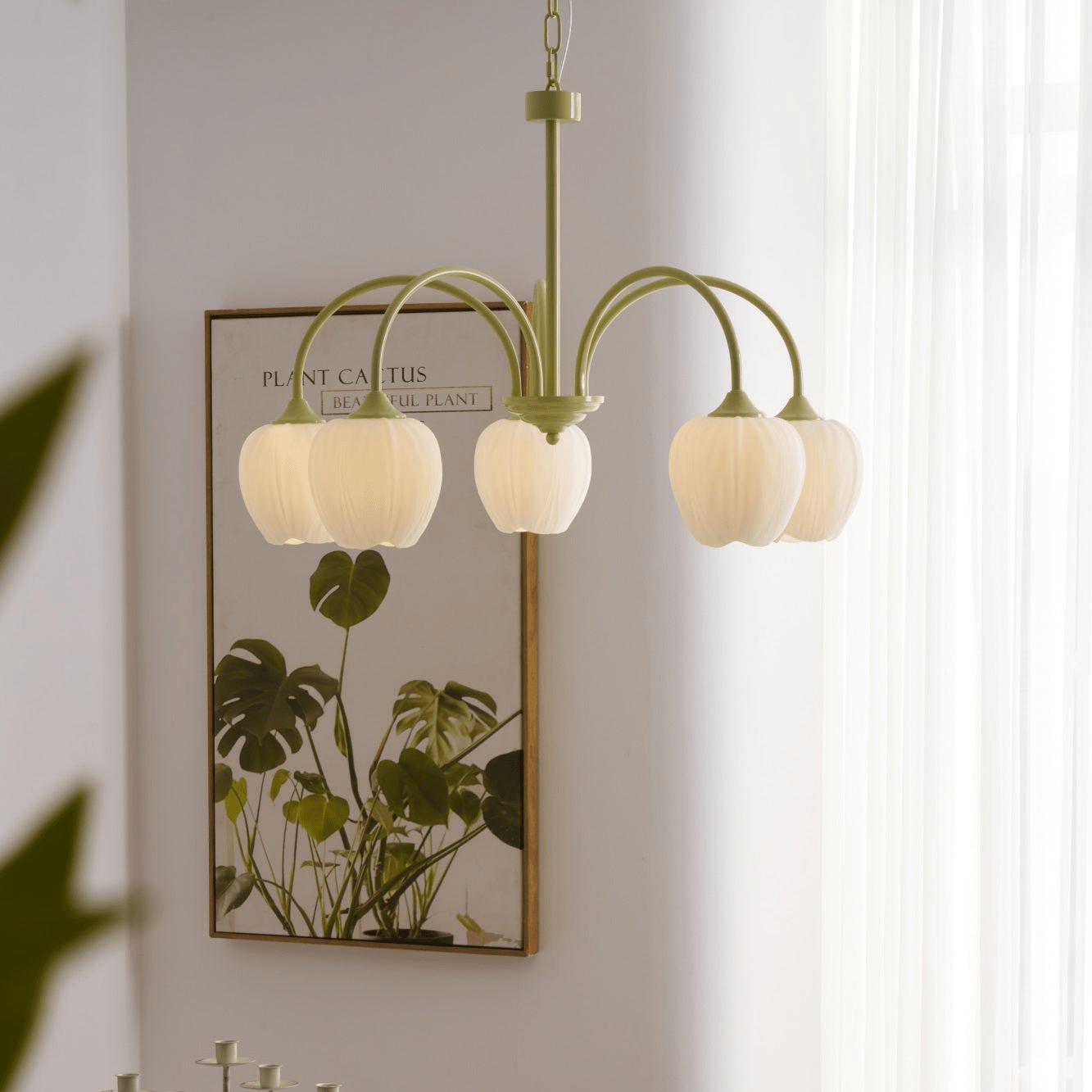 Tulip Chandelier Ceiling Lamp | Modern Floral Light Fixture for Living and Dining