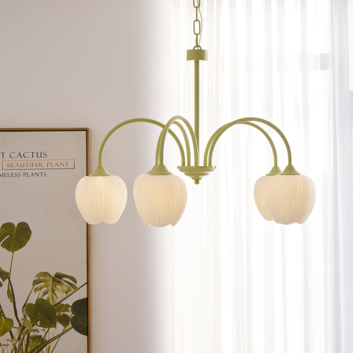 Tulip Chandelier Ceiling Lamp | Modern Floral Light Fixture for Living and Dining