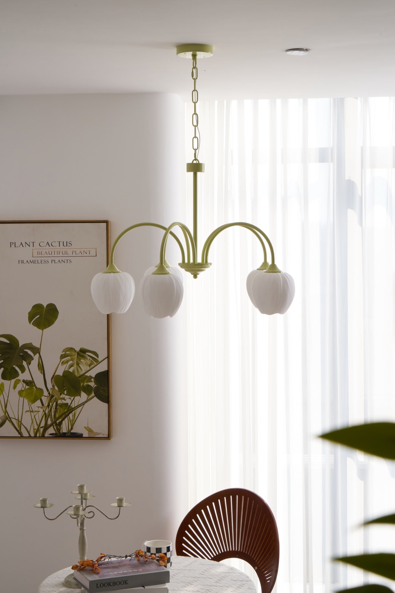 Tulip Chandelier Ceiling Lamp | Modern Floral Light Fixture for Living and Dining