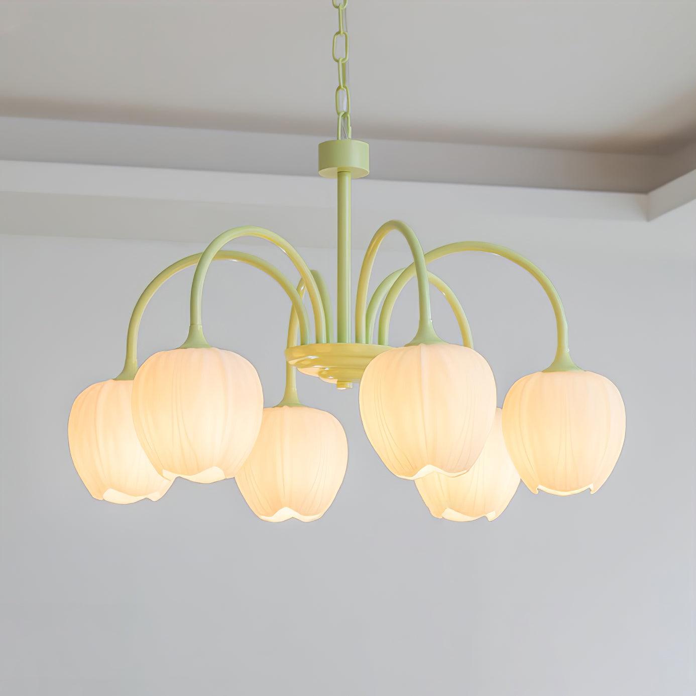 Tulip Chandelier Ceiling Lamp | Modern Floral Light Fixture for Living and Dining
