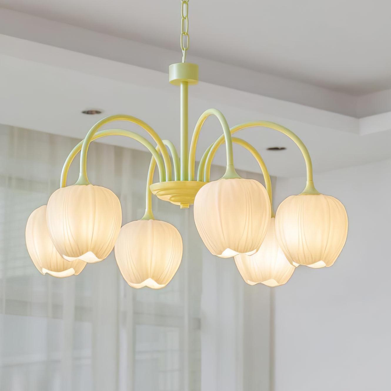 Tulip Chandelier Ceiling Lamp | Modern Floral Light Fixture for Living and Dining