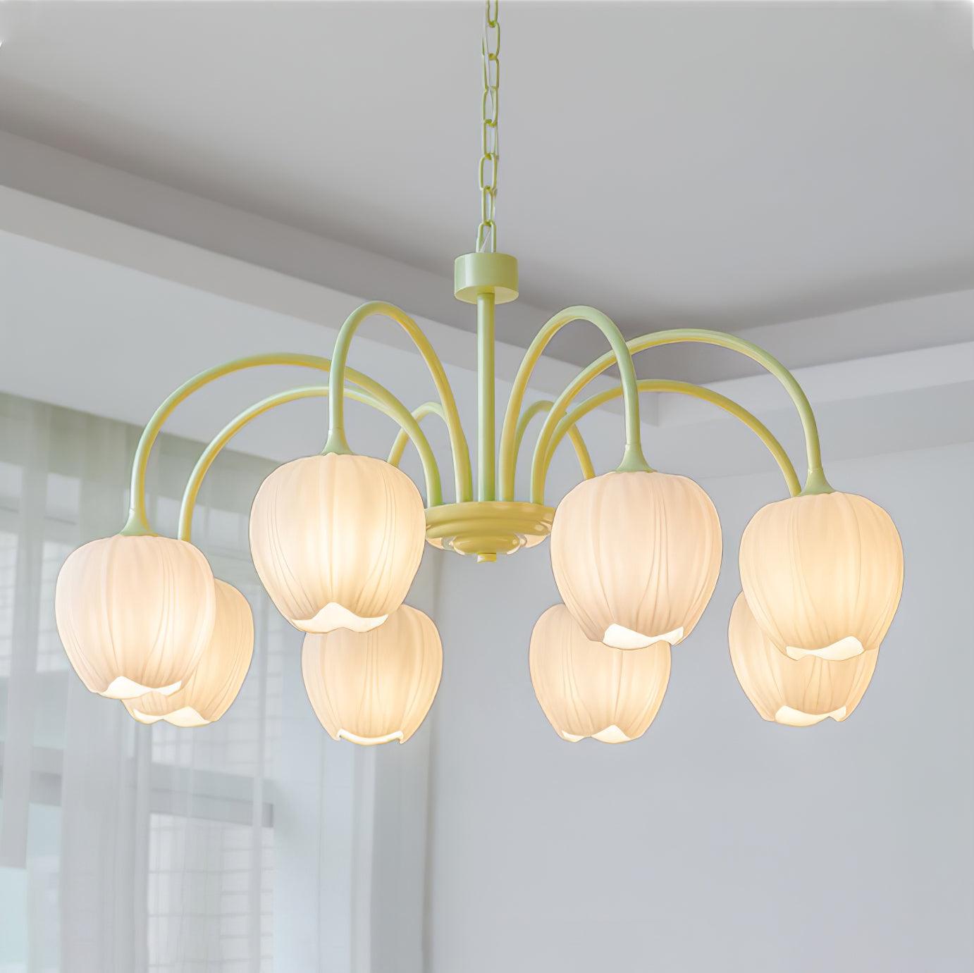 Tulip Chandelier Ceiling Lamp | Modern Floral Light Fixture for Living and Dining