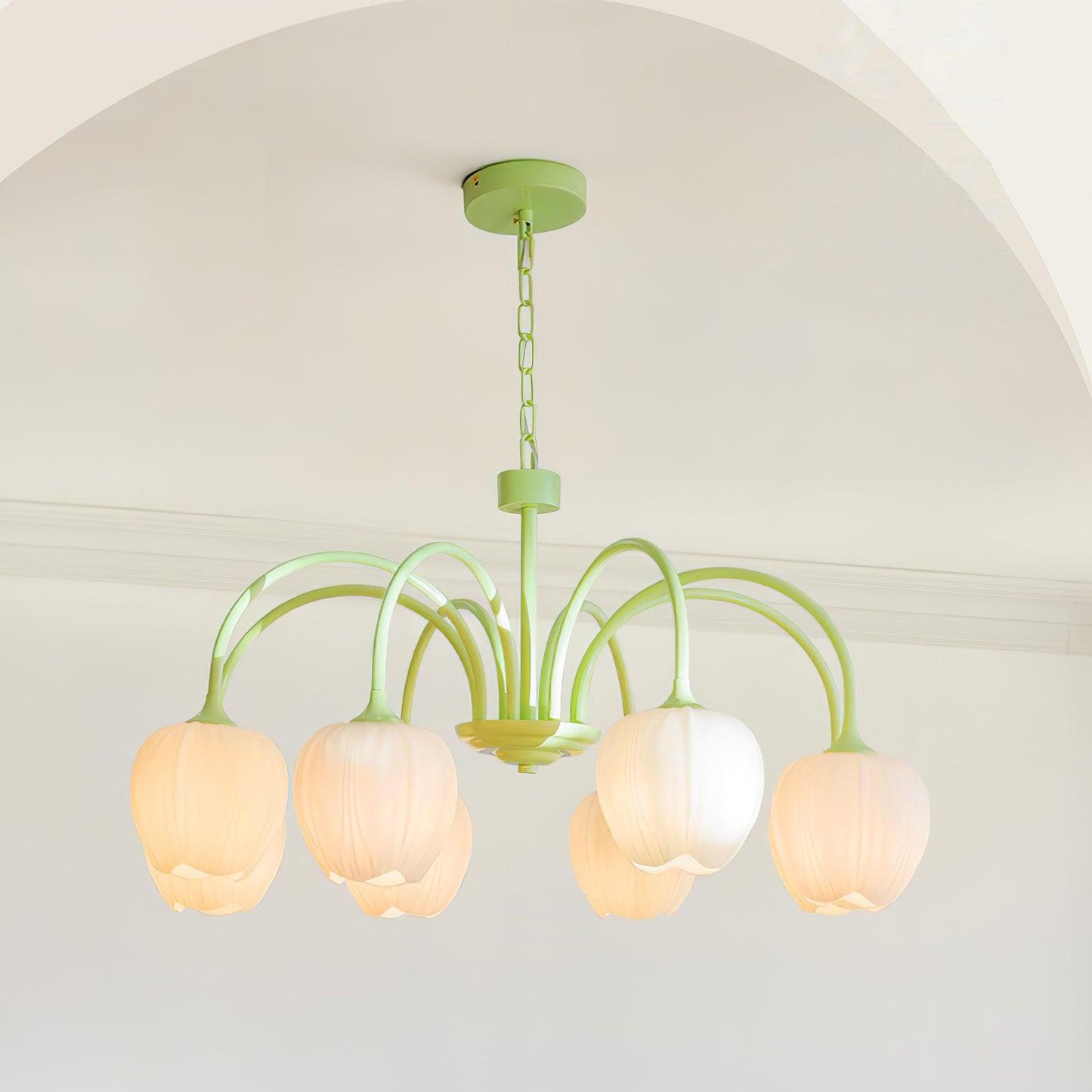 Tulip Chandelier Ceiling Lamp | Modern Floral Light Fixture for Living and Dining