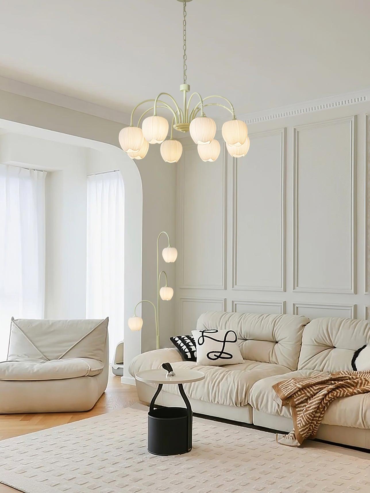 Tulip Chandelier Ceiling Lamp | Modern Floral Light Fixture for Living and Dining