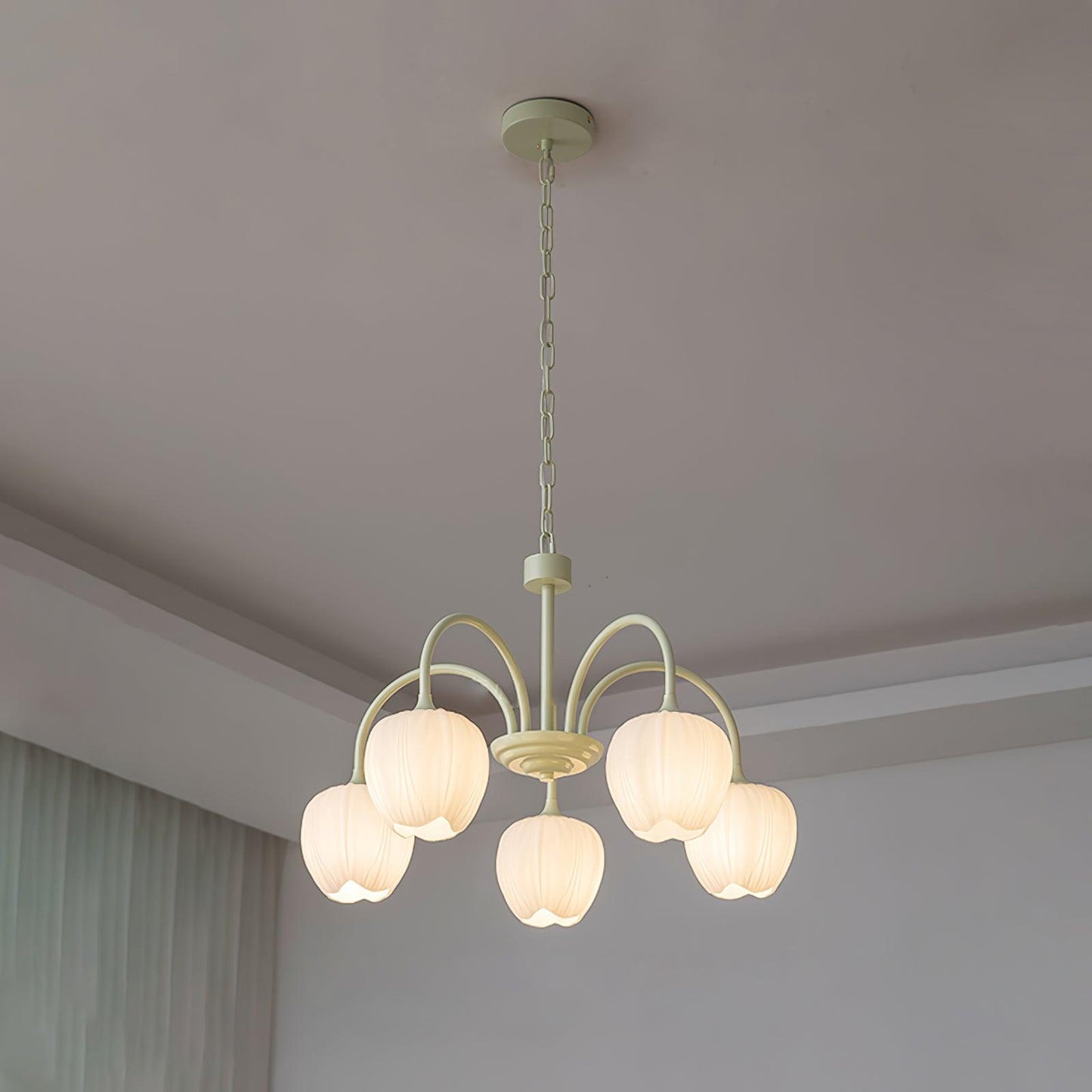 Tulip Chandelier Ceiling Lamp | Modern Floral Light Fixture for Living and Dining