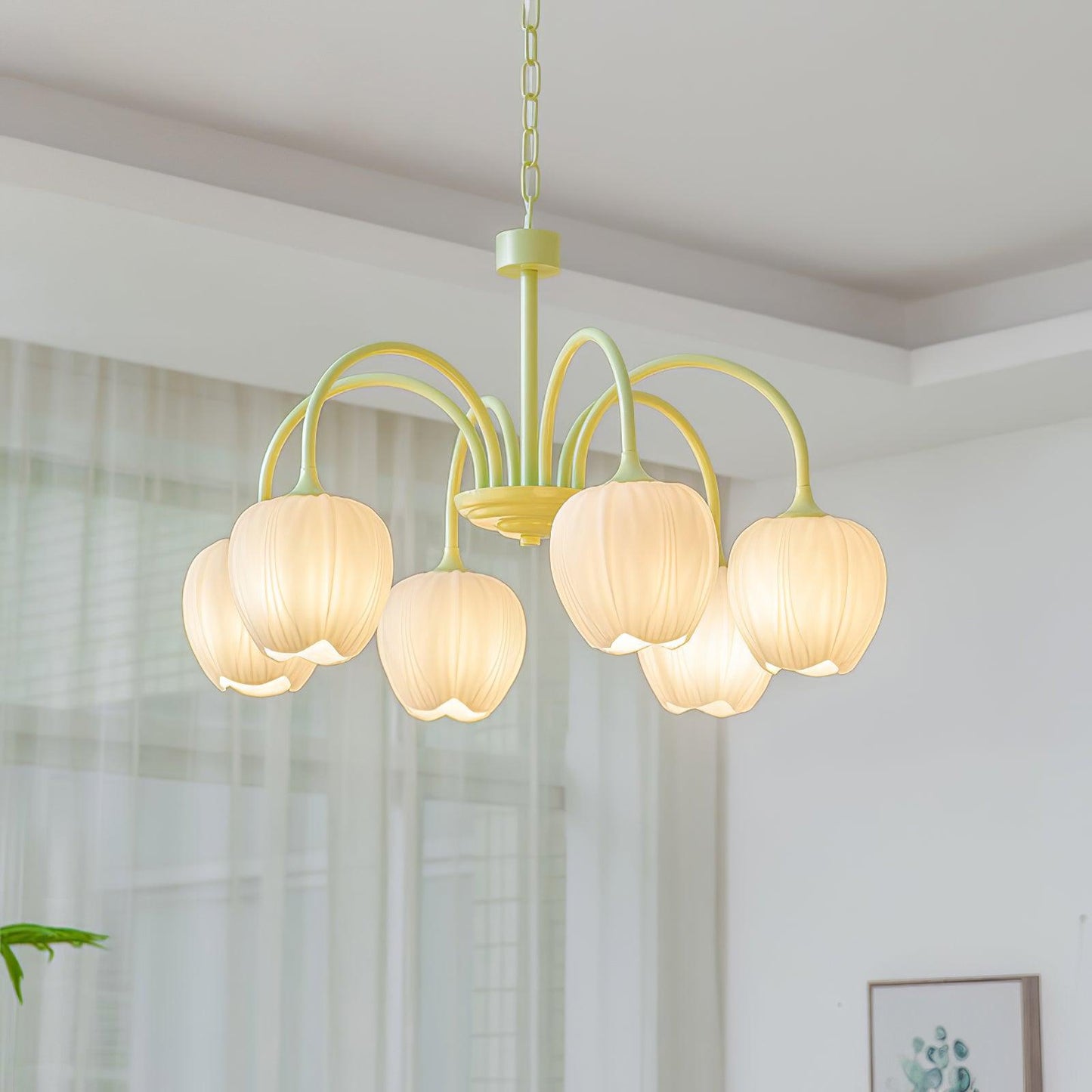 Tulip Chandelier Ceiling Lamp | Modern Floral Light Fixture for Living and Dining