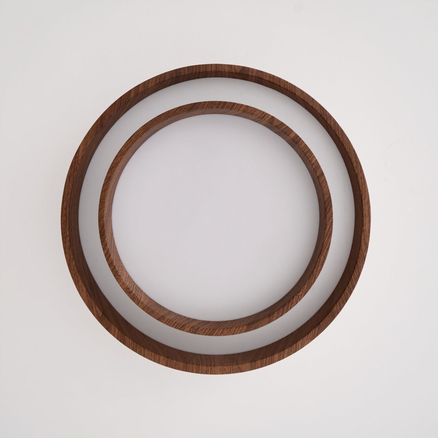 Modern Round Ceiling Light in Walnut Effect | Flush Mount LED Ceiling Lamp